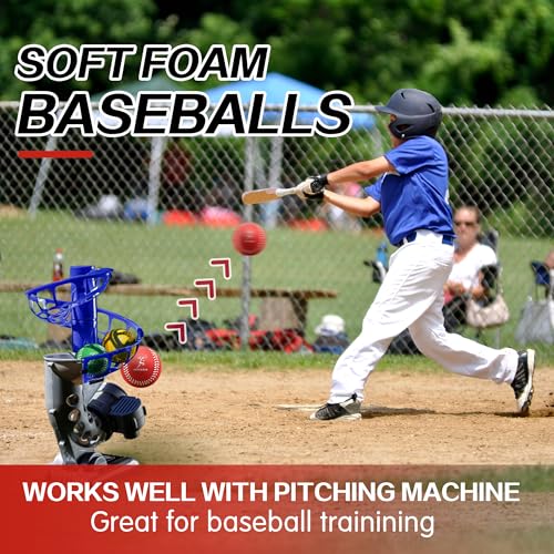 Foam Baseballs, Soft Baseballs 6 Pack and 12 Pack for Kids Beginners Training Ball, Safe Throwing for Indoor or Outdoor Play with Carrying Bag, Baseball Gifts for Boys and Girls - size: 6Pce