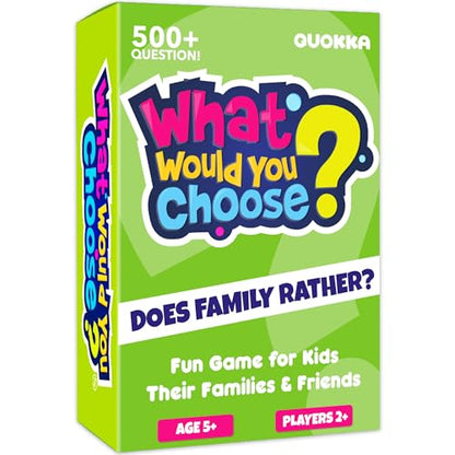 QUOKKA Board Games for Kids 8-12 – Family Games for Kids and Adults – What Would You Choose – 500+ Questions – Does Family Rather – Fun Card Game for Families and Teens - color: 2. Family Edition