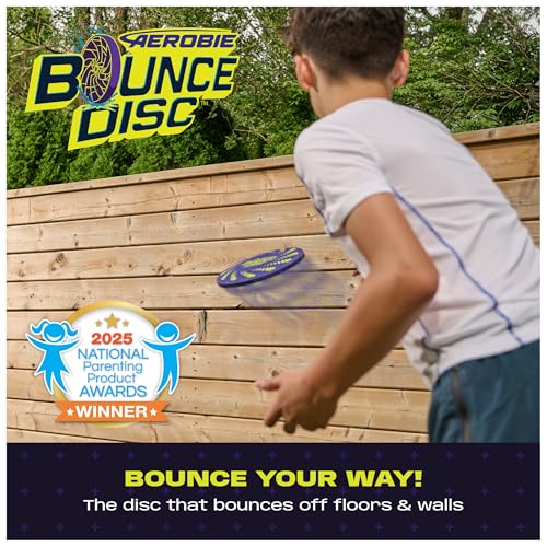 Aerobie Bounce Disc, Throwing Disc Toy for Kids, Backyard Toys, Outdoor Games for Adults & Family, Ages 5 & Up