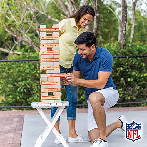 Wild Sports NFL Giant Stacking Wooden Blocks – Tumbling Tower Classic Family Game Stacks – Great Gift for Any Football Fan! - color: Denver Broncos