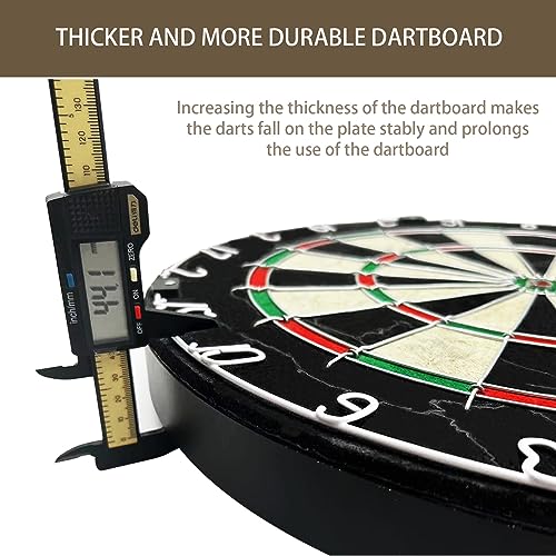 Bristle Dart Board Set, Professional Dart Board 18" with 6pcs 18g Darts Outdoor Dartboard Set, Compressed Sisal Metal Wire Board with Rotating Number Ring