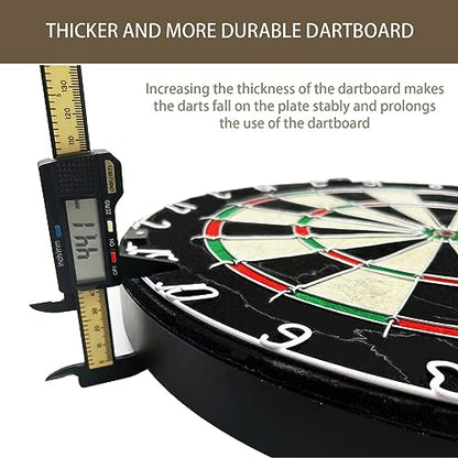 Bristle Dart Board Set, Professional Dart Board 18" with 6pcs 18g Darts Outdoor Dartboard Set, Compressed Sisal Metal Wire Board with Rotating Number Ring