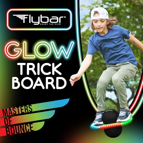 Flybar LED Pogo Trick Ball for Kids Balance Bounce Board w/Anti-Slip Deck - color: Lime Reaper