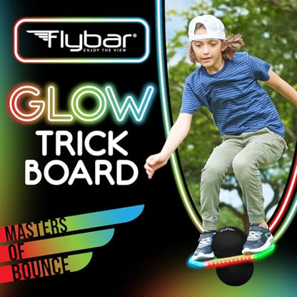 Flybar LED Pogo Trick Ball for Kids Balance Bounce Board w/Anti-Slip Deck - color: Lime Reaper