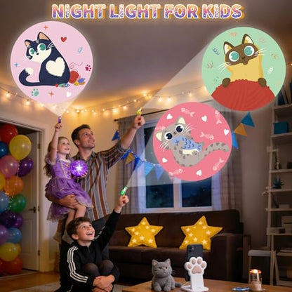 36 Pack Cat Party Favors LED Finger Flashlights for Kids, Goodie Bag Stuffers for Classroom Rewards, Glow in the Dark Cat Birthday Party Supplies, Carnival Prizes - style: Cat