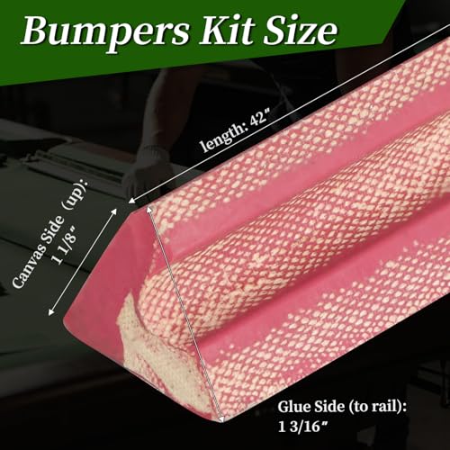 K66 42'' 8ft Pool Table Bumper Replacement Kit Set of 6, Premium Rubber Rail Cushions with Cushion Facings, DIY for Home & Club Billiard Tables