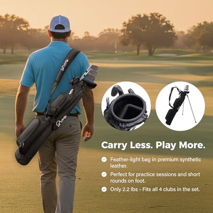 Golf Club Set - Starter Golf Clubs for Men with Sunday Stand Bag - 5-Piece Game Improvement Irons Set Including 5i, 7i, PW, Putter, and Bag. Premium 431 Stainless Steel, Hollow Body Design - color: Silver