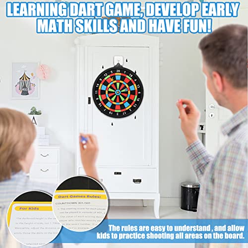 Magnetic Dart Board w/ 12 Darts, Kids Dartboard Gifts, Safe Indoor Outdoor Games for Kids 8-12, Teen Gifts for 6 7 8 9 10 11 12 13 14 Year Old Boys Girls