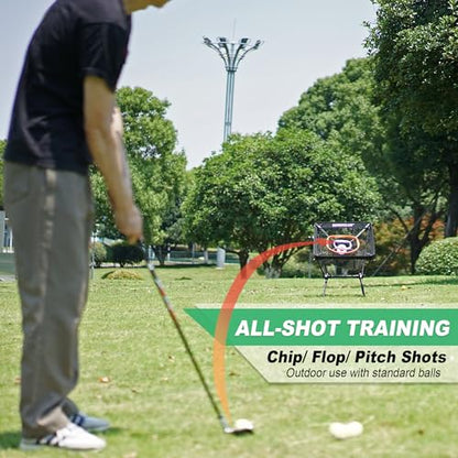 SENSECLUB Foldable Chipping Net with Mat & Balls, Indoor Golf Practice Chipping Target, Backyard Golf Game & Gifts - style: Pro Net