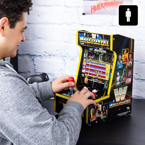 Arcade Classics - WWE Counter Series Game Machine, 4 Games, 8" Liquid Crystal Screen - Mini Cabinet, Portable Gaming, Retro, Countertop Console, Basement Decoration, Man Cave - style: WWE Counter Series