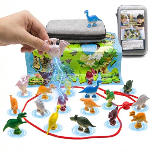 Magnetic Dinosaur Game, Fun Magnet Game with String | Magnetic Strategy Games for Kids, Family, Travel, Camping, Party