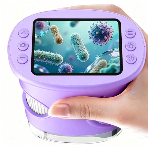 1000X Handheld Digital Microscope for Kids: Pocket Microscope with 2.0" IPS Screen - STEM Toys Birthday Gifts for Girls Boys - Portable Edu Science Kits Toddler Age 3-6 6-12 Purple - color: Purple