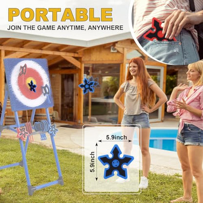 Throwing Axe for Axe Throwing Game for Backyard, Throwing Axe Set with Throwing Star for Outdoor Games, Durable and Fun for All Ages - style: 8 Throwing Stars