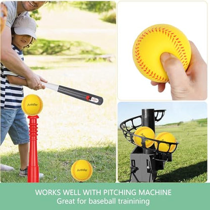 Foam Baseballs 12 Pack Soft Practice Baseballs 9 inch Foam Balls with Mesh Bag for Kids Youth Teenager Safe for Catching,Throwing and Batting Practice
