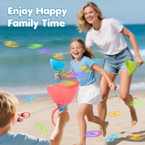 Outdoor Toys for Kids Ages 4-8, 4 Packs Flying Catching Game, Outside Manual Capture Chasing Toys for Ages 3-7, Fun Family Games for Boys Girls Ages 2 3 4 5 6