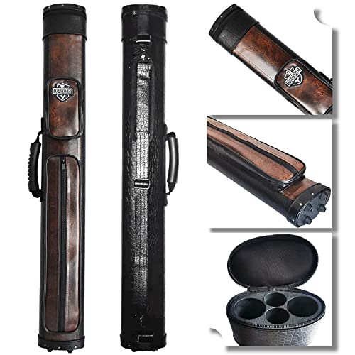2x2 Hard cue case Oval Pool Cue Billiard Stick Carrying Case - color: D08-Black