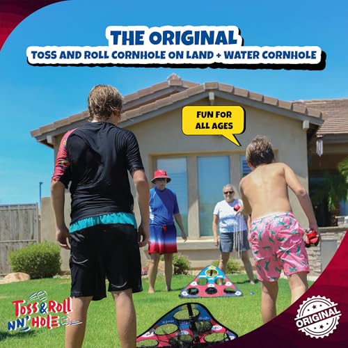 TOSS & ROLL NN' Hole - Portable Cornhole Game for Water or Land | for All Ages