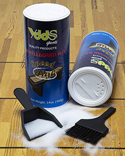 Shuffleboard Sand - Shuffleboard Wax with Mini Dustpan and Mini Brush, 2 Cans(2×14 oz) - style: 2 Cans High Speed-1