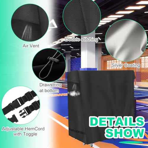 Ping Pong Table Cover,600D Oxford Fabric Covers for Outdoor Table Tennis and Folding Tables-All-Weather Protection Waterproof UV & Dustproof , Black, 65 x 27.5 x 72.8 in