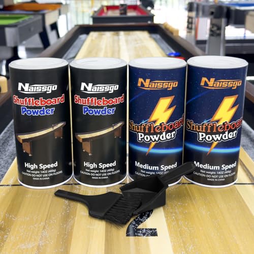 Shuffleboard Sand Wax Shuffleboard Powder Set with Small Brush & Pan - style: 2 Cans High Speed+2 Cans Medium Speed