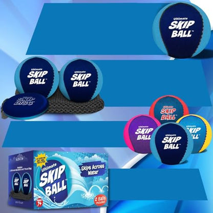 Activ Life The Ultimate Water Skip Balls, Water Bouncing Ball for Swimming Pool, Beach Toys for Friends, Family, Kids and Adults - style: Navy/Teal