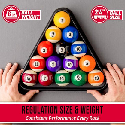 GoSports Regulation Pool Balls Set Premium Billiard Ball Set of 16 for Pool Table Professional Cue Balls for Pool Billiards 57mm Resin Pool Table Balls