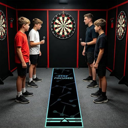 Throwing Mat - Velvet Dart Practice Mat, Non Slip Distance Line, Quick Dry Durable Training surfacê Ruler Marked for Home Game Room Bar Tournament Setup - size: 4