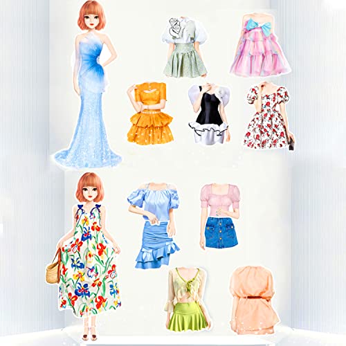 Magnetic Princess Dress Up Paper Doll Pretend Play Toys Magnet People Clothes Puzzles Game for 3+ Year Old Girls Toddler,Preschool Learning Created Imagine Set Birthday Gift - style: A Set
