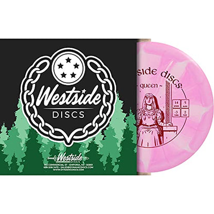 Westside Discs Origio Burst Queen Disc Golf Driver, Men and Women, Maximum Distance Frisbee Golf Disc, Great for Beginners and Easy to Throw, 176g, Stamp Color and Burst Pattern Will Vary - color: Red