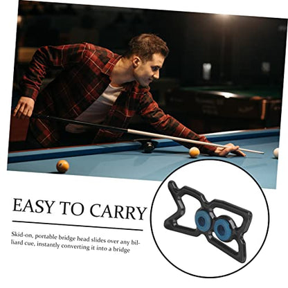 TOYANDONA Portable Pool Cue Holder and Bridge Head Reusable Plastic Rack for Nine Ball Billiards Lightweight and Easy to Install Cue Rest for Pool Table Accessories