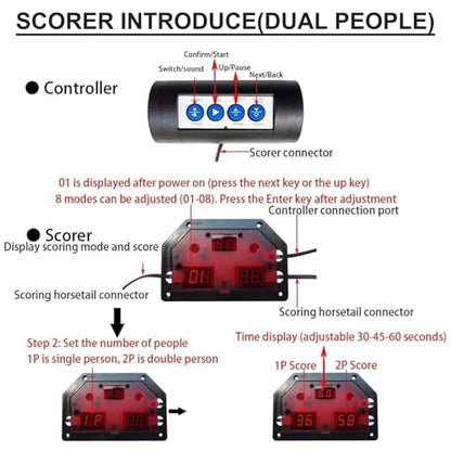 Fold Indoor Arcade Basketball Game, Dual Shot Electronic Scoring Shooting Basketball Machine with 5 No.3 Balls for Basement Game Rooms