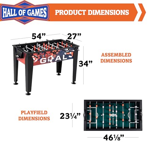 Hall of Games Foosball Tables Multiple Styles, Soccer with Durable & Stylish Designs with Tabletop Sports Soccer Balls, Perfect for Family Game Rooms | Multiple Styles - style: 54" - Arcade