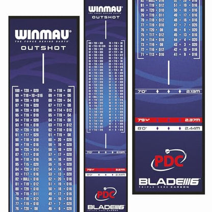 WINMAU Dart Mat with Throw Line for Soft Tip and Steel Tip - Available in Outshot and Clearzone Style - style: Pro Zone Outshot