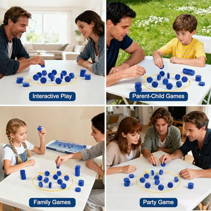 Magnetic Chess Game with 24 Full-Size Stones, Magnet Game with 3 String & Portable Storage Bag, Strategy Board Game for Family Game Night, Indoor Outdoor Use for Kids Adults