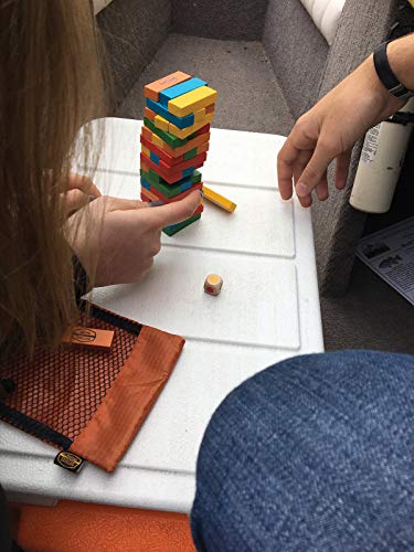 Outside Inside Backpack Portable Wood Block Travel Jenga Game Set