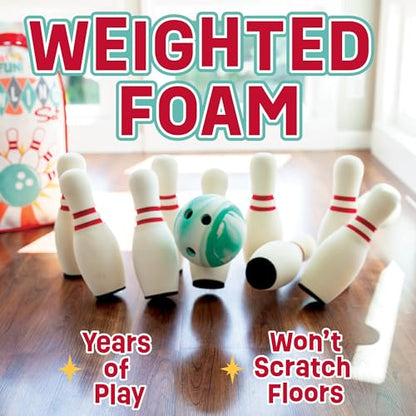 MindWare Oh So Fun! Deluxe Bowling Set – Safe & Fun Foam Bowling Set for Kids Ages 3 & Up