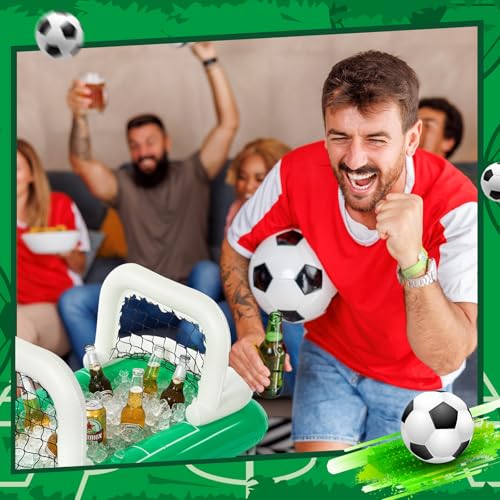Inflatable Soccer Field Beverage Cooler with Goal Nets, 2026 Soccer Party Supplies, 47.2" Ice Serving Bar and Floating Pool Cooler for Drinks, Backyard Tailgate Game Day Decor