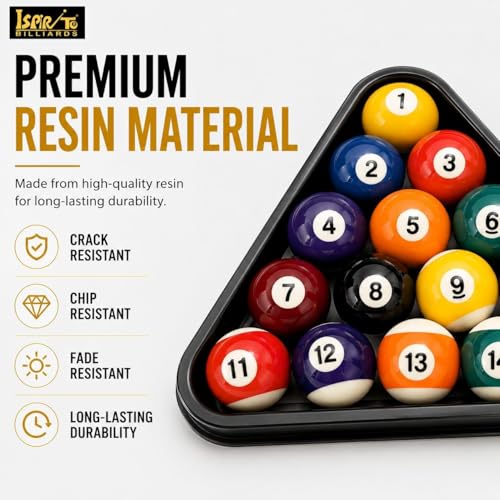 Billiard Ball Set Mini Size 1-1/2 Inch Pool Balls Set Complete 16 Balls Set American Style Resin Balls Pool Table Accessories