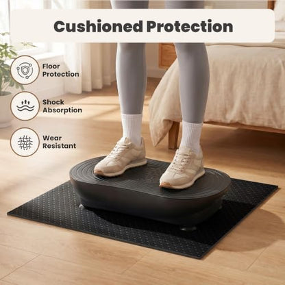 Double-Sided Non-Slip Workout Mat for Elliptical Machine, 23.6" x 17" Stepper Mat for Under Desk Ellipticals & Pedal Exercisers, Stability & Floor Protection, Vibration Plate Mat Compatible - size: 26''×18''