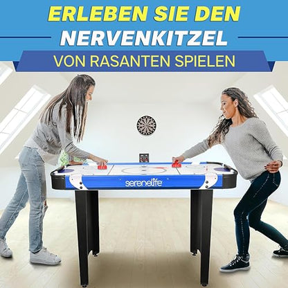 SereneLife 48" Air Hockey Game Table, w/Built-in Score Tracker & Puck Dispenser, Digital LED Scoreboard & Accessories