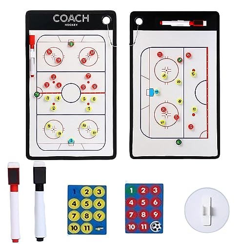 Joyeee Ice Hockey Tactics Board for Kids & Adults, Magnetic Coaching Board, Ice Hockey Equipment for Men, Boys and Ice Hockey Enthusiast, Christmas Ice Hockey Gifts for Men Father - color: #03 Double Side Ice Hockey Board