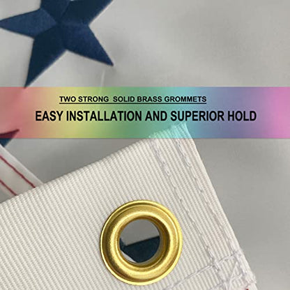 Premium US Civil Flag 3x5Ft Outdoor, Embroidered 50 Stars, Longest Lasting Oxford Nylon-Quadruple Stitched Fly Ends - United States America USA Civilian Peace Flags 90x150cm Banner - color: US Civil