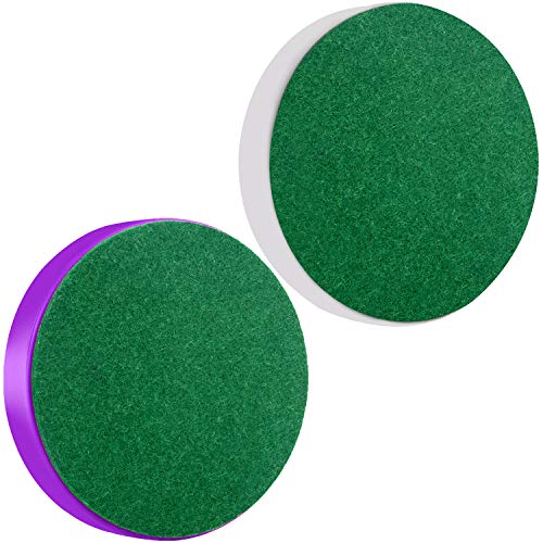 ONE250 Air Hockey Pushers and Red Air Hockey Pucks, Goal Handles Paddles Replacement Accessories for Game Tables (4 Striker, 4 Puck Pack) - color: Purple & White