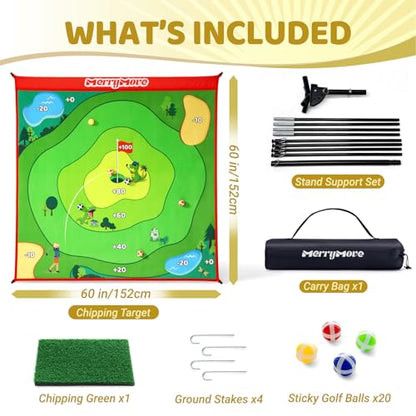 Golf Chipping Game Set: Portable Indoor & Outdoor Sticky Golf Games Fun, Family Backyard Yard Golf Target Game Set (Golf Club Not Included) - color: Green