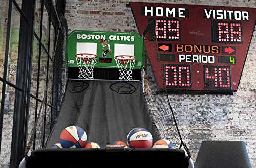Pop-A-Shot - Home Dual Shot Arcade Basketball Game with NBA Graphics l Sensor Scoring l 16 Game Modes l 7 Balls l Foldable Storage l for All NBA Fans - style: Boston Celtics
