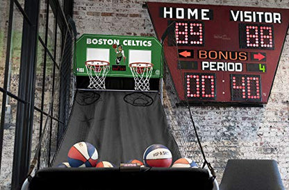 Pop-A-Shot - Home Dual Shot Arcade Basketball Game with NBA Graphics l Sensor Scoring l 16 Game Modes l 7 Balls l Foldable Storage l for All NBA Fans - style: Boston Celtics