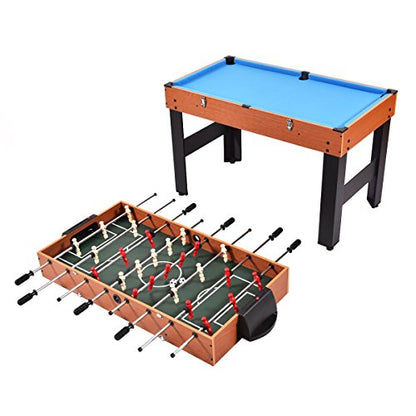 New 48" 3-in-1 Multi Combo Game Table Foosball Soccer Billiards Pool Hockey for Kids