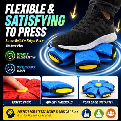 2 Pack LED Light Up 6-Lights Magic Bouncing Ball Toy, Transforming Flying Disc Ball, Pop-Up Rebound Ball, Outdoor Toss & Catch Interactive Sports Game for Backyard Play