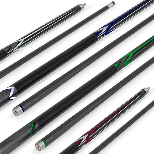 EastPoint Pool Cue Set - Pack of 4, 58 in, Multi-Color - Premium Leather Tip for Billiard Cue Sticks - Detachable Two-Piece Design for Portable Pool Sticks - Microfiber Grip for Shot Control