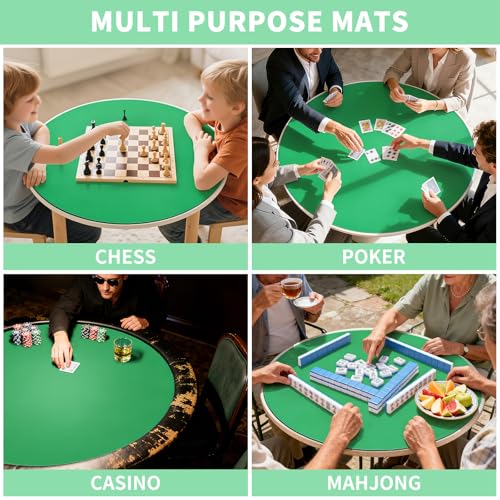 Large Round Tabletop Game Playmat,Rubber Table Mat Suitable for Playing Poker,Card,and Roleplaying Games.(80cmGreen) - color: 80*80*0.2cmgreen, size: 80*80*0.2cm